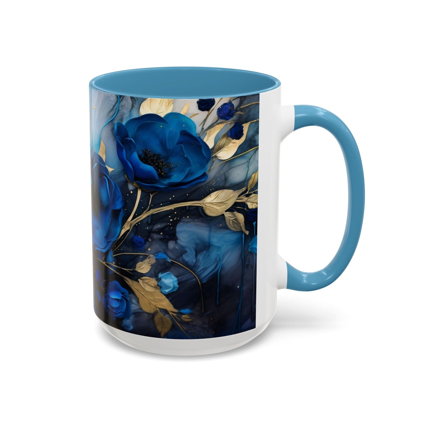 Elegance in Every Sip: Blue Roses - Accent Coffee Mug (11, 15oz) Mely Mela