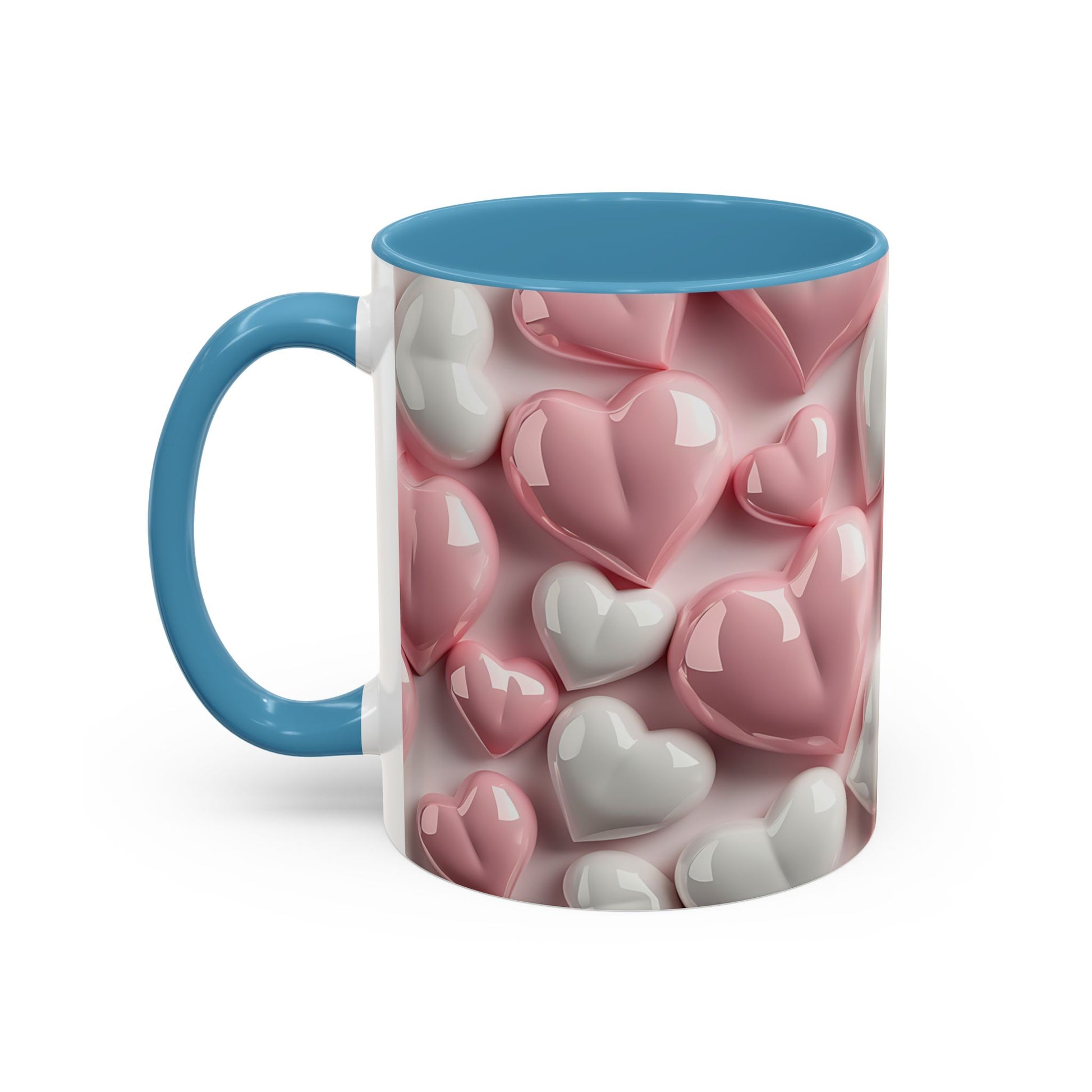 3D Pink Heart Accent Coffee Mug – Perfect Valentine’s Day Gift (11oz, 15oz) Mely Mela