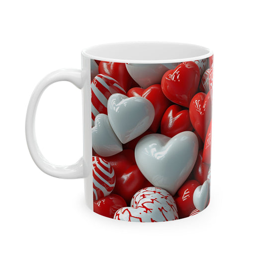 3D Pink Heart Mug Wrap - Ceramic Mug (11oz & 15oz) | Perfect Valentine’s Day Gift Mely Mela