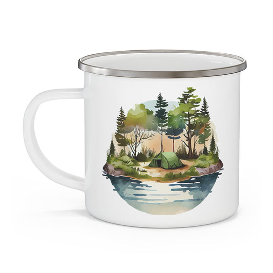 Outdoor Lovers Lake & River Adventures - Enamel Camping Mug: Your Perfect Adventure Companion Mely Mela