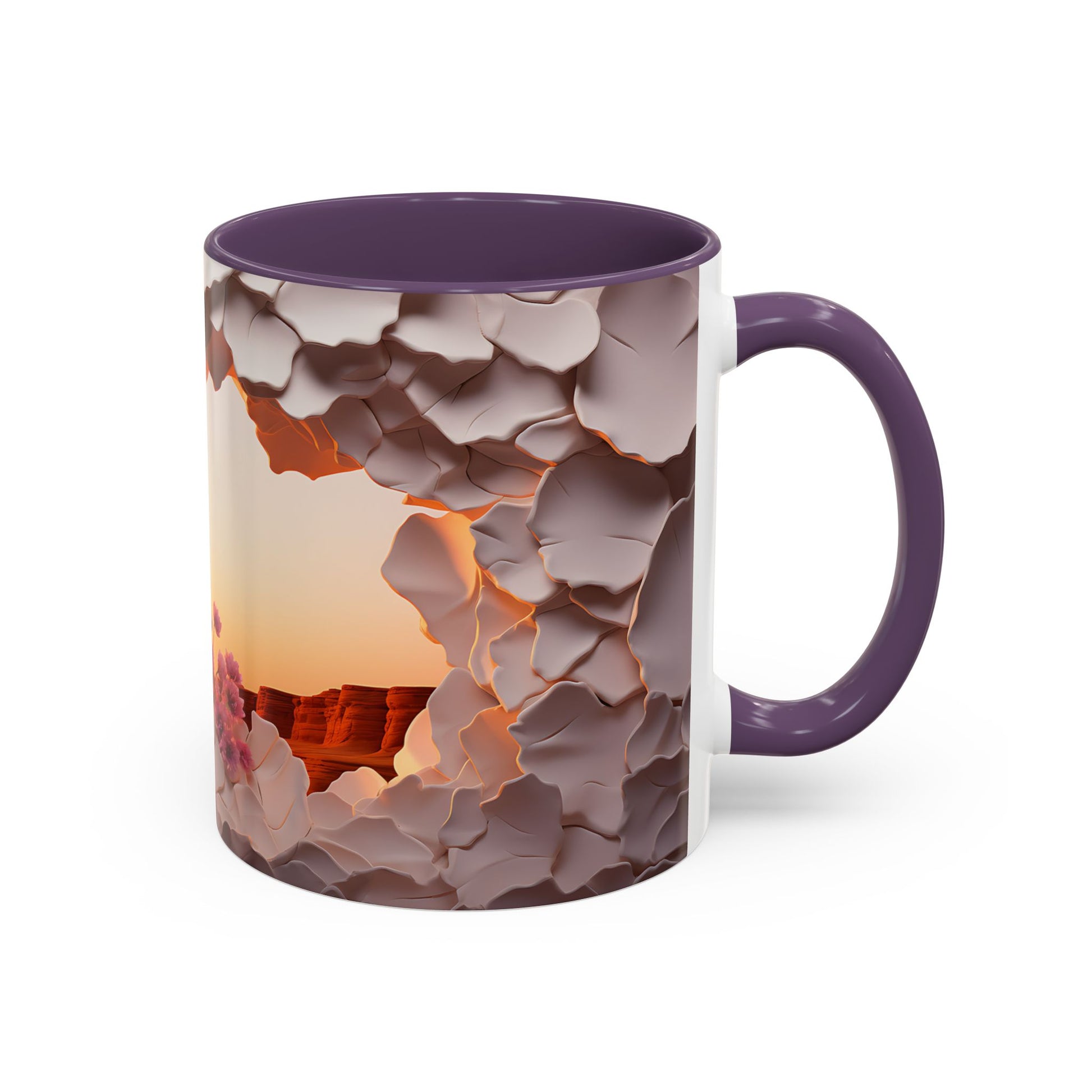 Elevate Your Coffee Break with the 3D Canyon at Dusk - Accent Coffee Mug (11oz, 15oz) Mely Mela