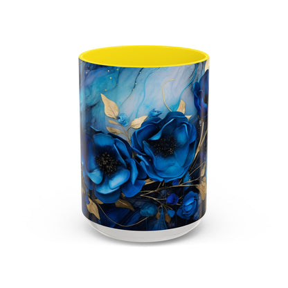 Elegance in Every Sip: Blue Roses - Accent Coffee Mug (11, 15oz) Mely Mela