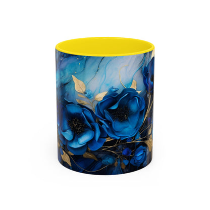 Elegance in Every Sip: Blue Roses - Accent Coffee Mug (11, 15oz) Mely Mela