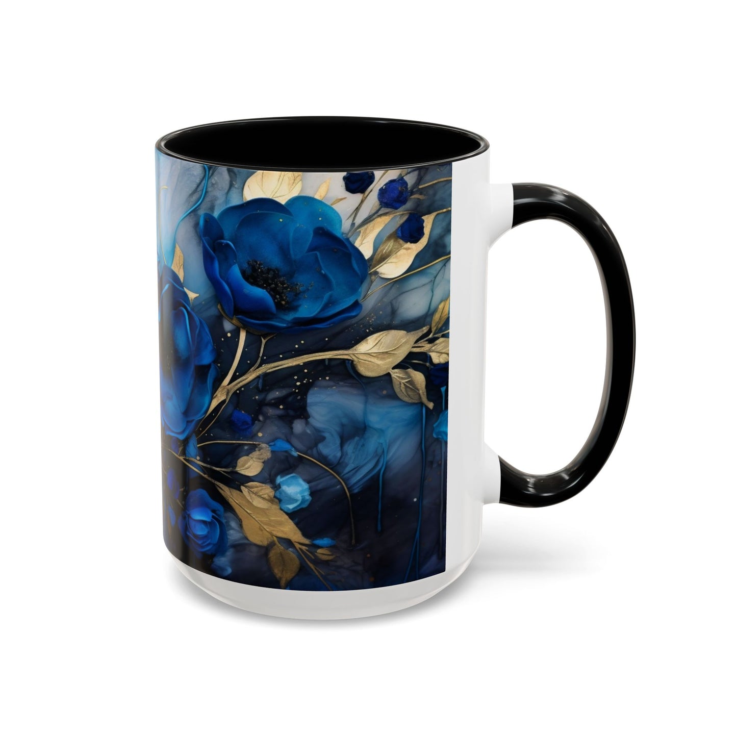 Elegance in Every Sip: Blue Roses - Accent Coffee Mug (11, 15oz) Mely Mela