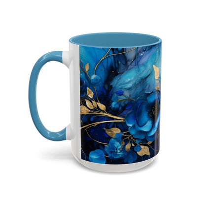 Elegance in Every Sip: Blue Roses - Accent Coffee Mug (11, 15oz) Mely Mela