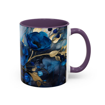 Elegance in Every Sip: Blue Roses - Accent Coffee Mug (11, 15oz) Mely Mela