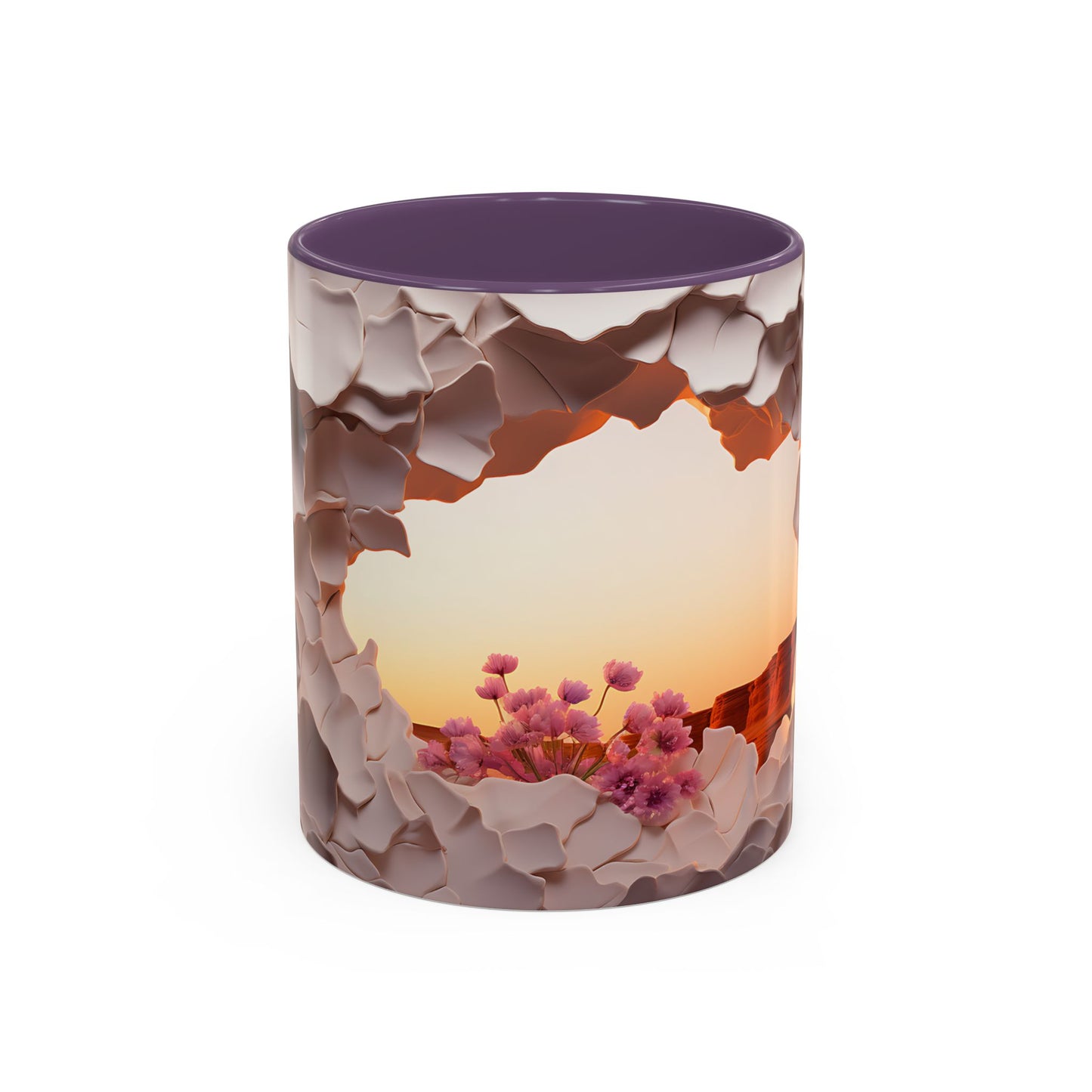 Elevate Your Coffee Break with the 3D Canyon at Dusk - Accent Coffee Mug (11oz, 15oz) Mely Mela