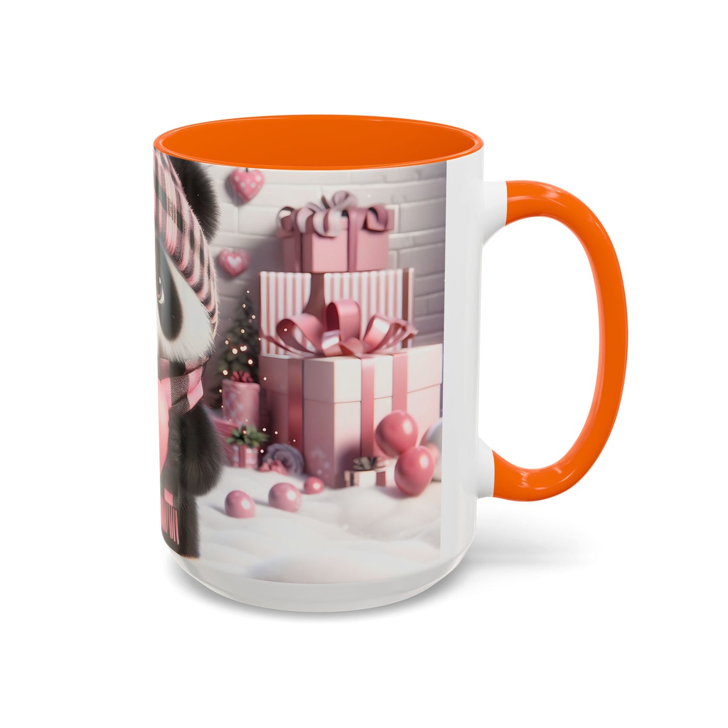 Bring Charm to Every Sip with the 3D Valentine Cute Panda and Heart - Accent Coffee Mug (11oz, 15oz) Mely Mela