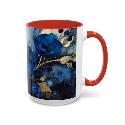 Elegance in Every Sip: Blue Roses - Accent Coffee Mug (11, 15oz) Mely Mela