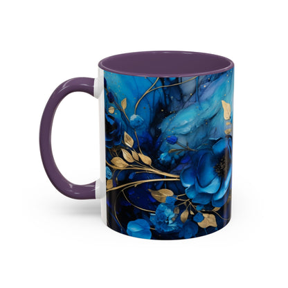 Elegance in Every Sip: Blue Roses - Accent Coffee Mug (11, 15oz) Mely Mela