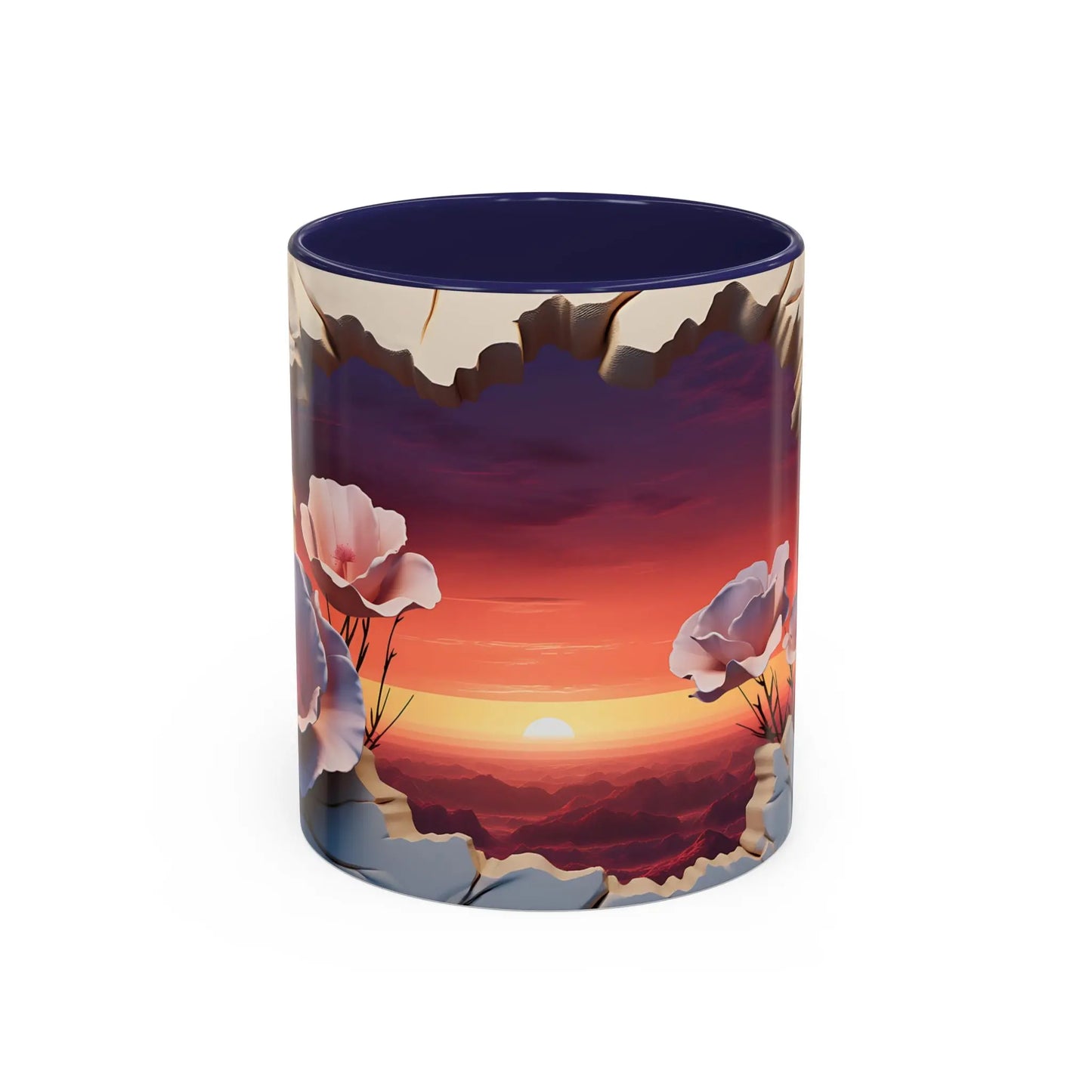 Elevate Every Sip with the 3D Canyon at Dusk - Accent Coffee Mug (11, 15oz) Mely Mela