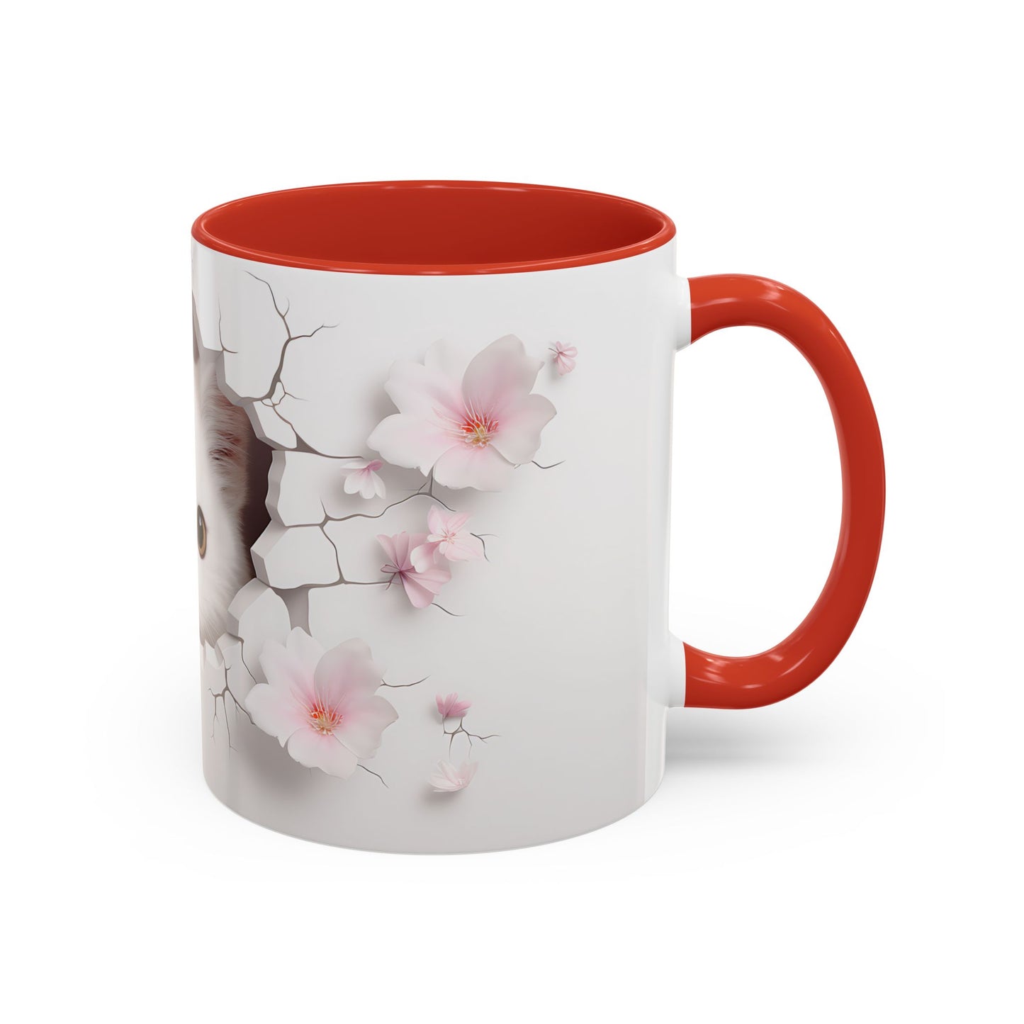 Elevate Your Coffee Moments with the 3D White Cat - Accent Coffee Mug (11, 15oz) Mely Mela