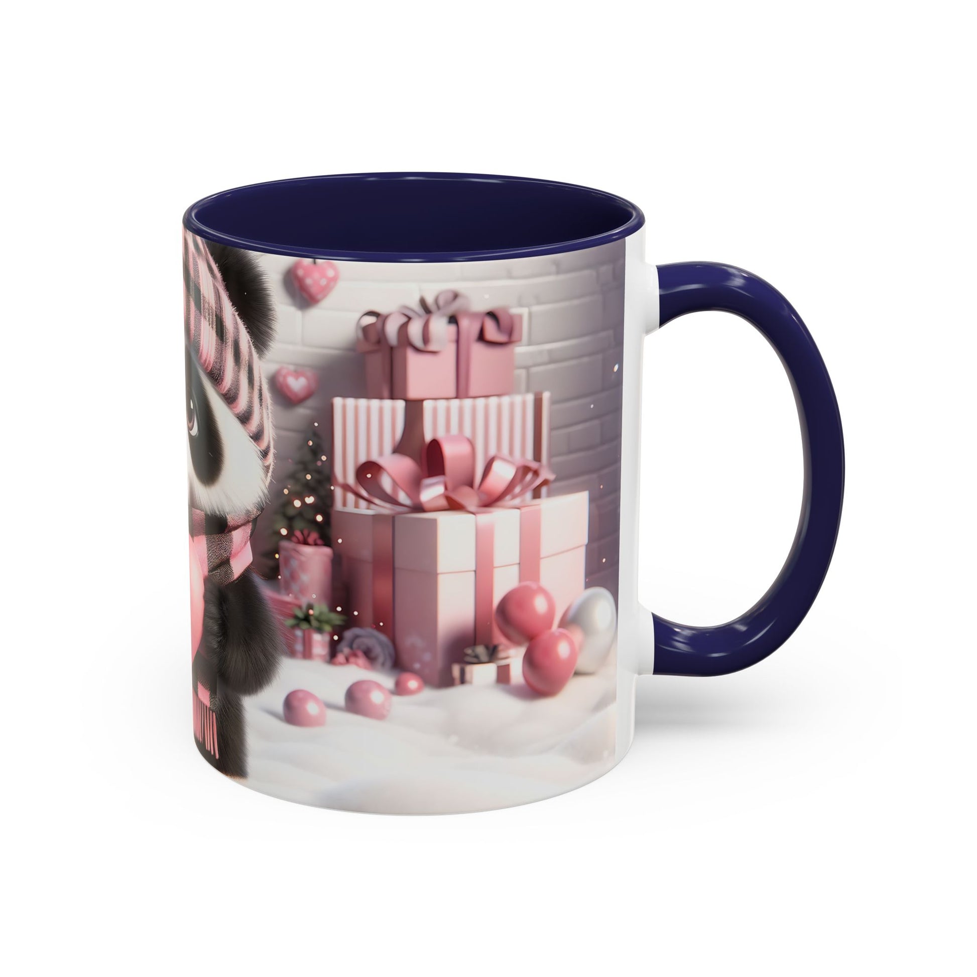 Bring Charm to Every Sip with the 3D Valentine Cute Panda and Heart - Accent Coffee Mug (11oz, 15oz) Mely Mela