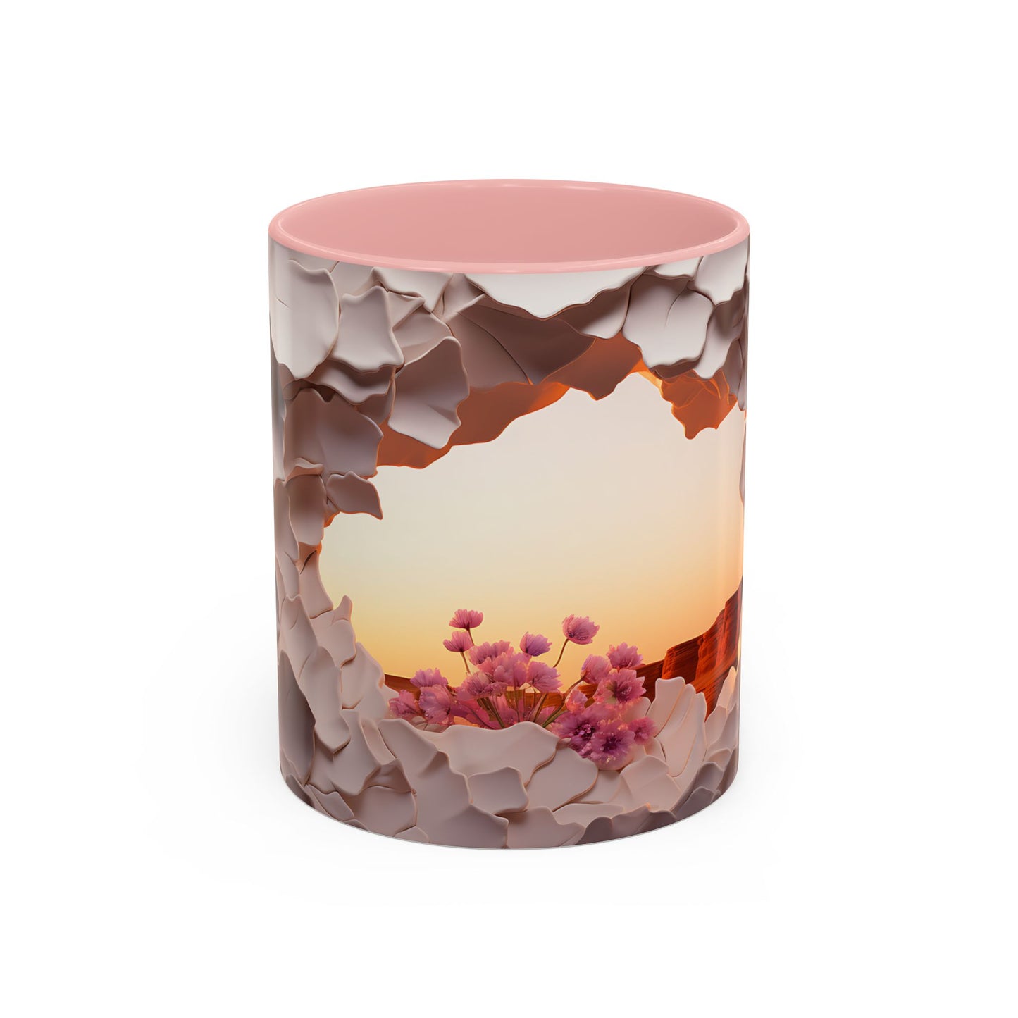 Elevate Your Coffee Break with the 3D Canyon at Dusk - Accent Coffee Mug (11oz, 15oz) Mely Mela