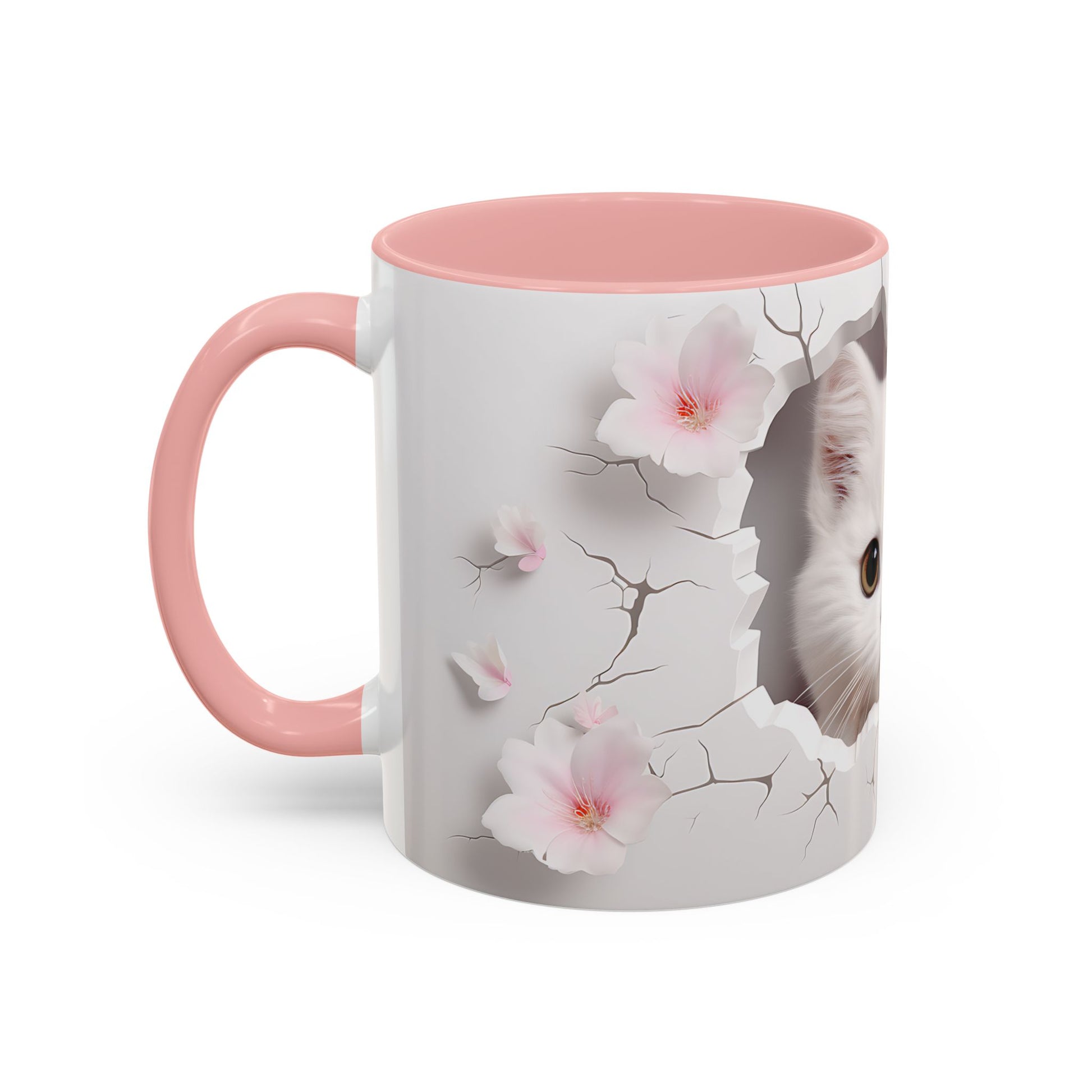 Elevate Your Coffee Moments with the 3D White Cat - Accent Coffee Mug (11, 15oz) Mely Mela