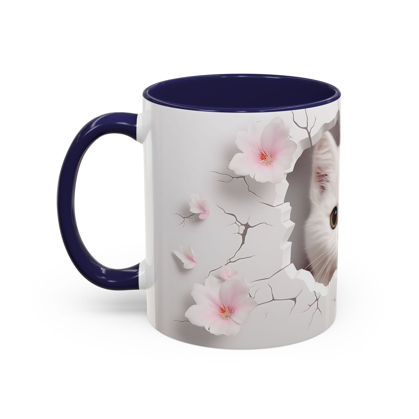 Elevate Your Coffee Moments with the 3D White Cat - Accent Coffee Mug (11, 15oz) Mely Mela