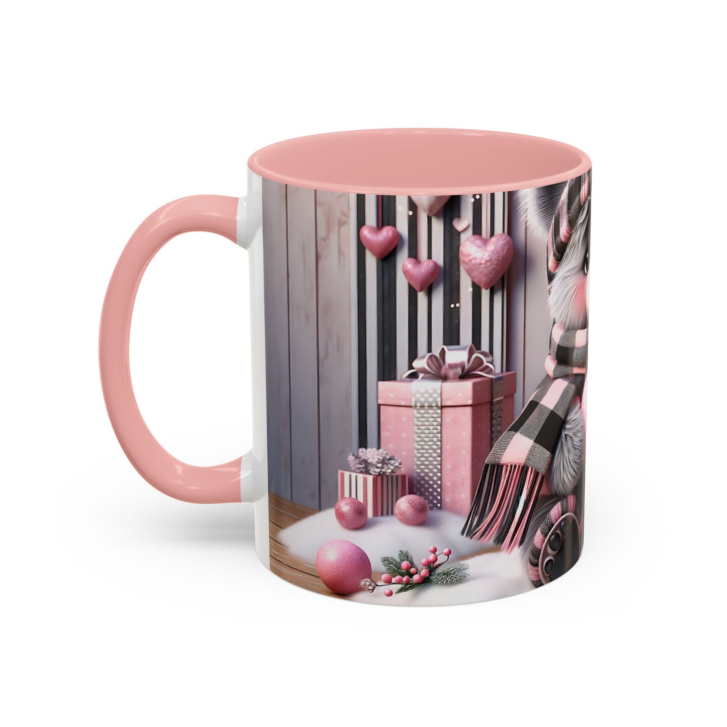 Elevate Your Morning Ritual with the 3D Valentine Cute Bear and Heart - Accent Coffee Mug (11, 15oz) Mely Mela