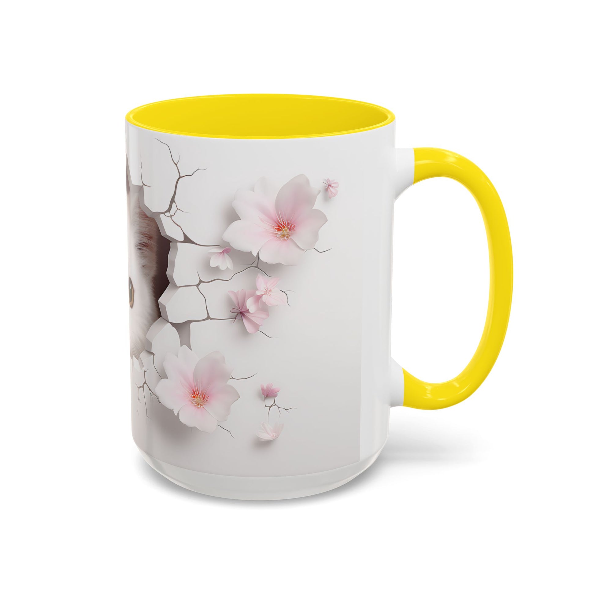 Elevate Your Coffee Moments with the 3D White Cat - Accent Coffee Mug (11, 15oz) Mely Mela