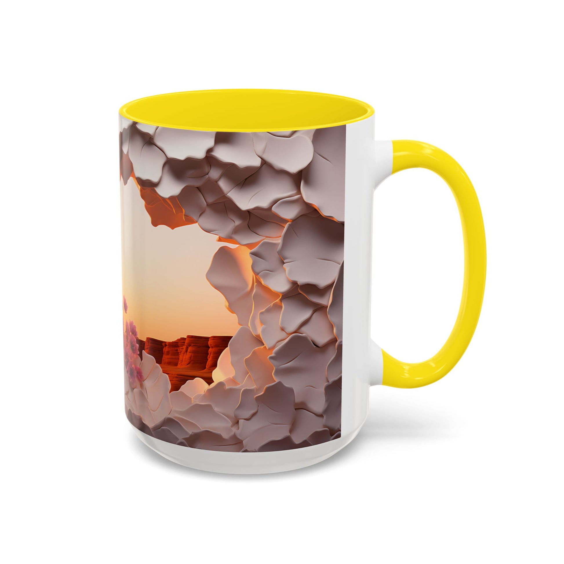 Elevate Your Coffee Break with the 3D Canyon at Dusk - Accent Coffee Mug (11oz, 15oz) Mely Mela